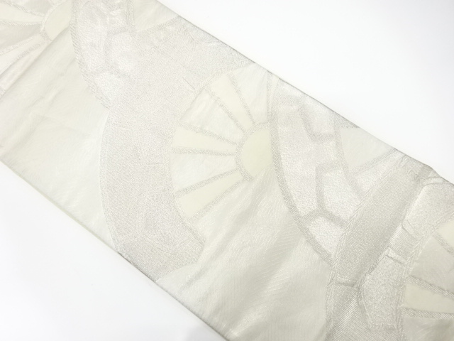 アンティーク　波車模様織り出し袋帯（着用可）